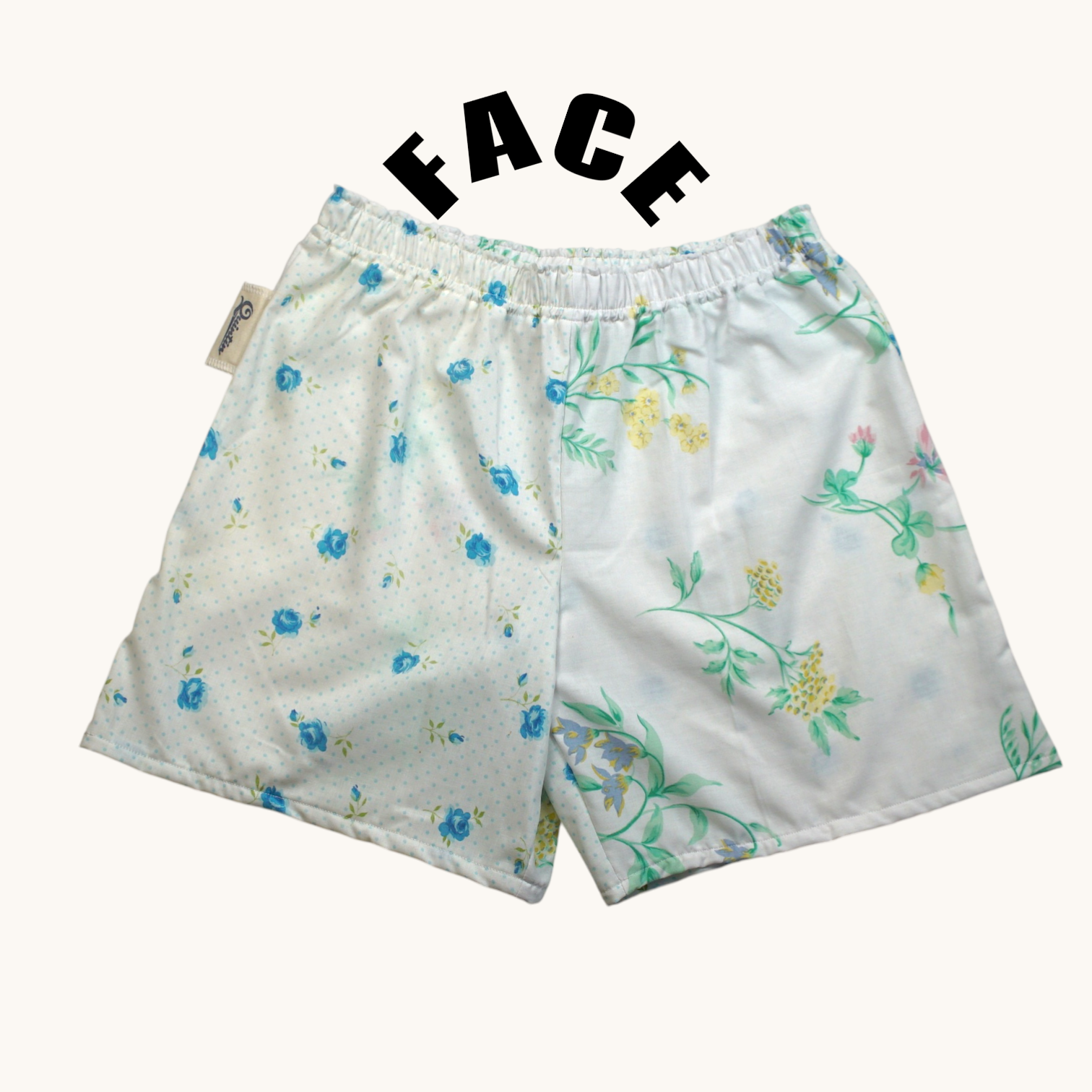 Short long Duo Printemps – Coton upcyclé – Taille unique S à L – Unisexe – Collection Fleurs – Quintín