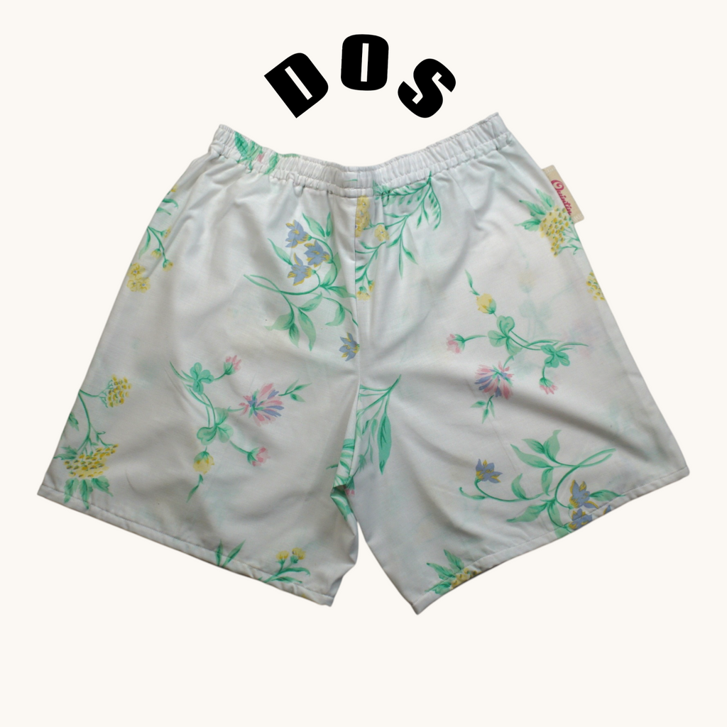 Short long Printemps – Coton upcyclé – Taille unique S à L – Unisexe – Collection Fleurs – Quintín