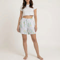 Short long Printemps – Coton upcyclé – Taille unique S à L – Unisexe – Collection Fleurs – Quintín