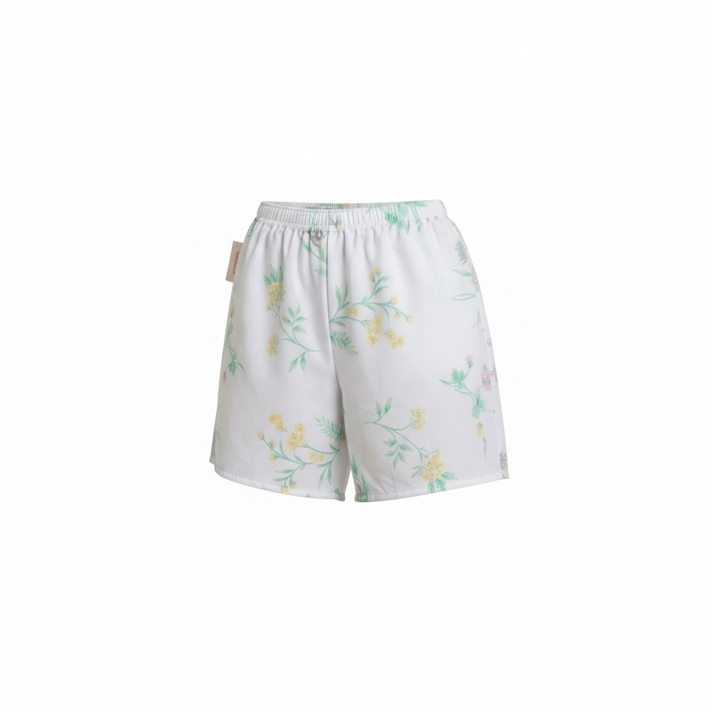 Short long Printemps – Coton upcyclé – Taille unique S à L – Unisexe – Collection Fleurs – Quintín