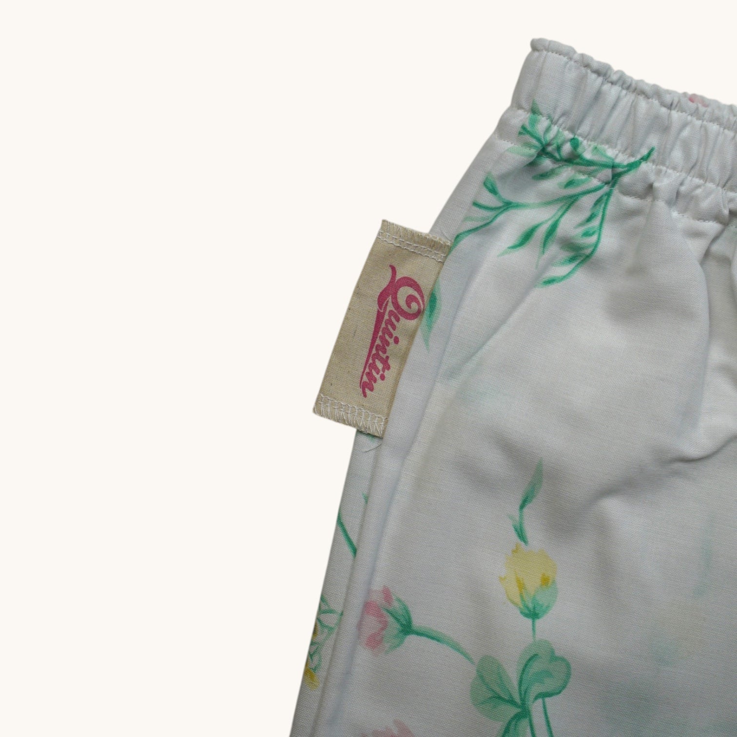 Short long Printemps – Coton upcyclé – Taille unique S à L – Unisexe – Collection Fleurs – Quintín