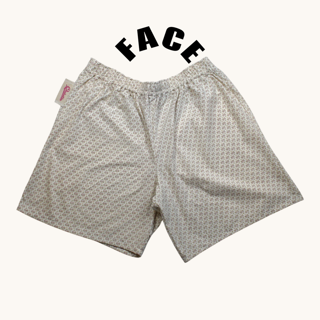 Short long Liberty – Coton upcyclé – Taille unique S à L – Unisexe – Collection Fleurs – Quintín