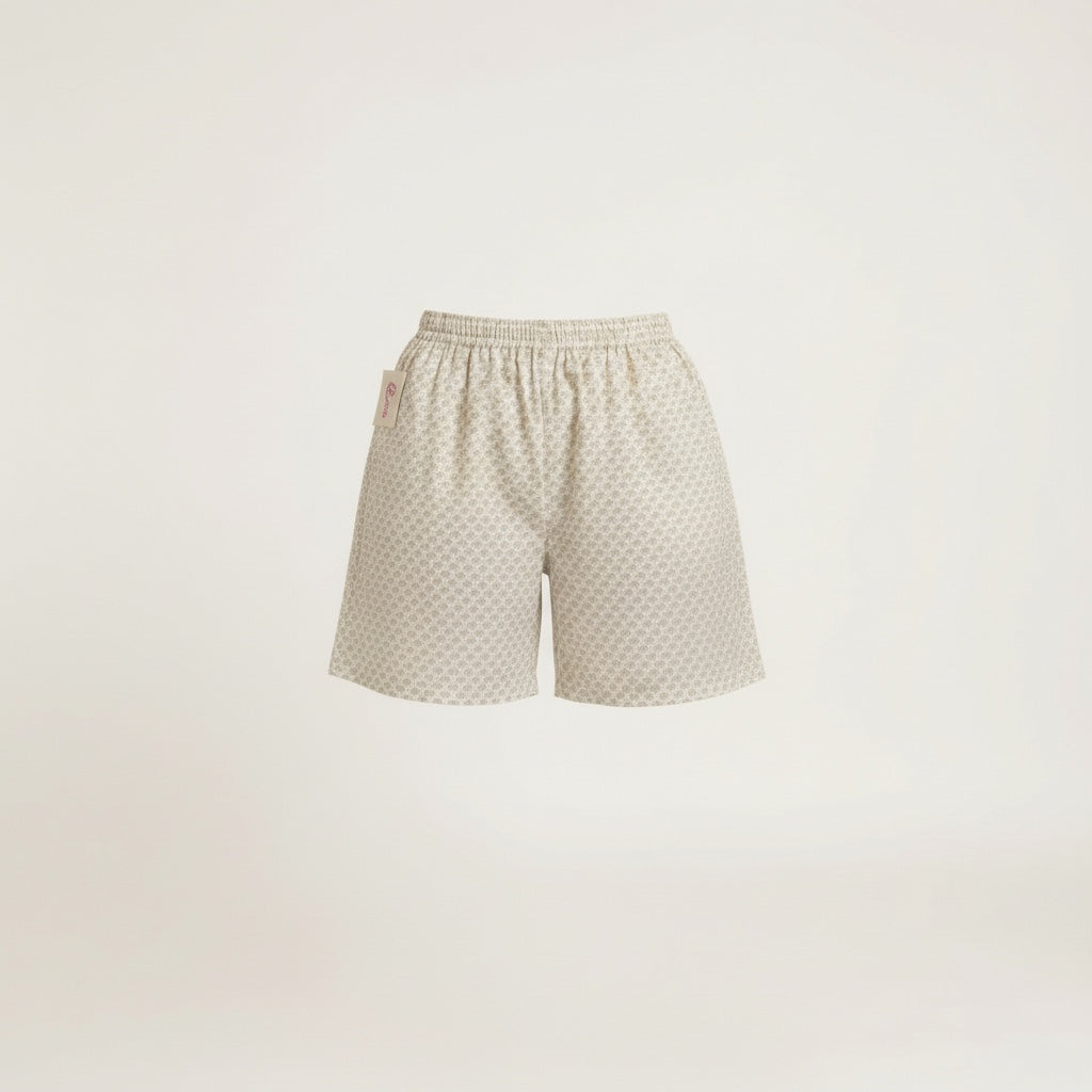 Short long Liberty – Coton upcyclé – Taille unique S à L – Unisexe – Collection Fleurs – Quintín