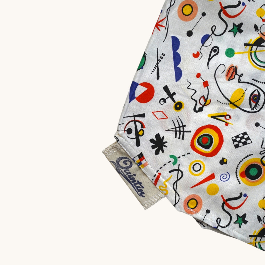 Short parachute Juan Miró  – Coton upcyclé – Taille unique S à L – Unisexe – Collection Pop Culture – Quintín