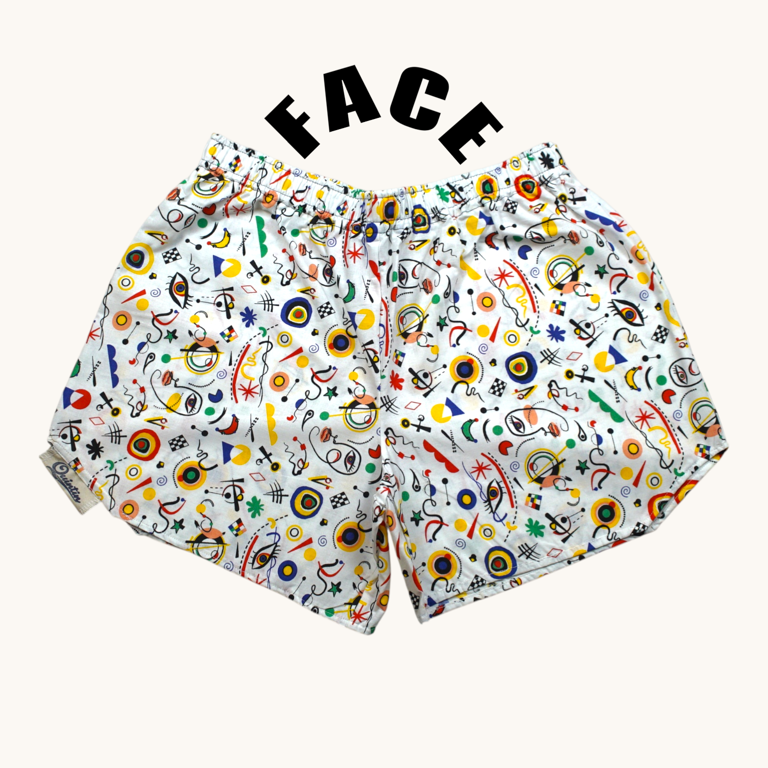 Pantalón corto paracaídas Juan Miró – Algodón reciclado – Talla única (S a L) – Unisex – Colección Cultura Pop – Quintín
