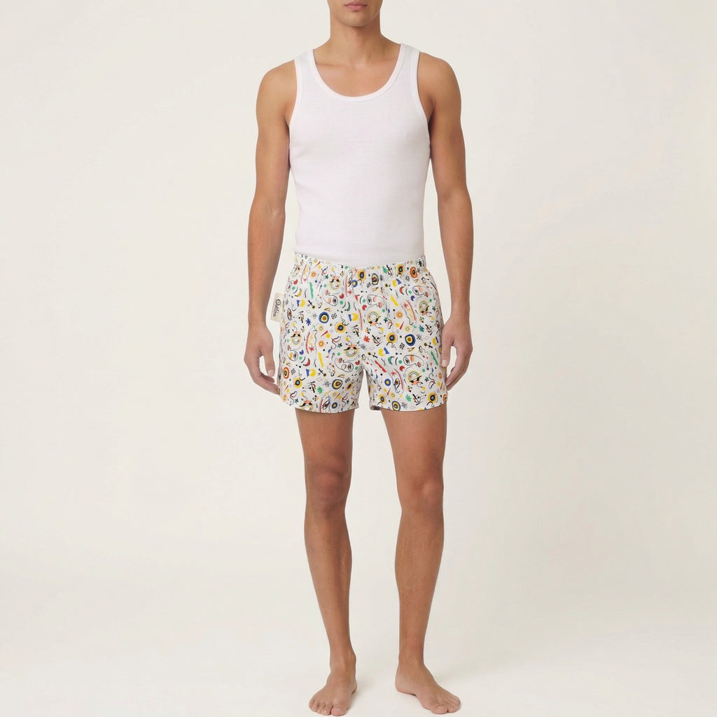 Short parachute Juan Miró  – Coton upcyclé – Taille unique S à L – Unisexe – Collection Pop Culture – Quintín