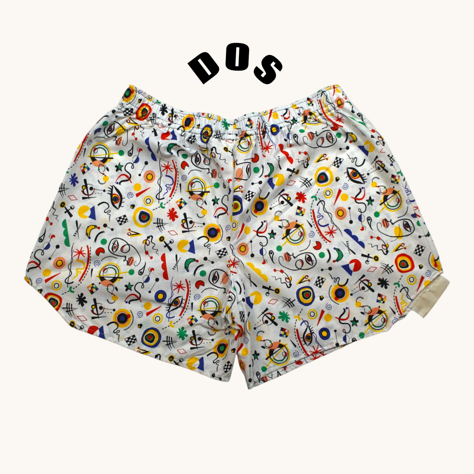 Pantalón corto paracaídas Juan Miró – Algodón reciclado – Talla única (S a L) – Unisex – Colección Cultura Pop – Quintín