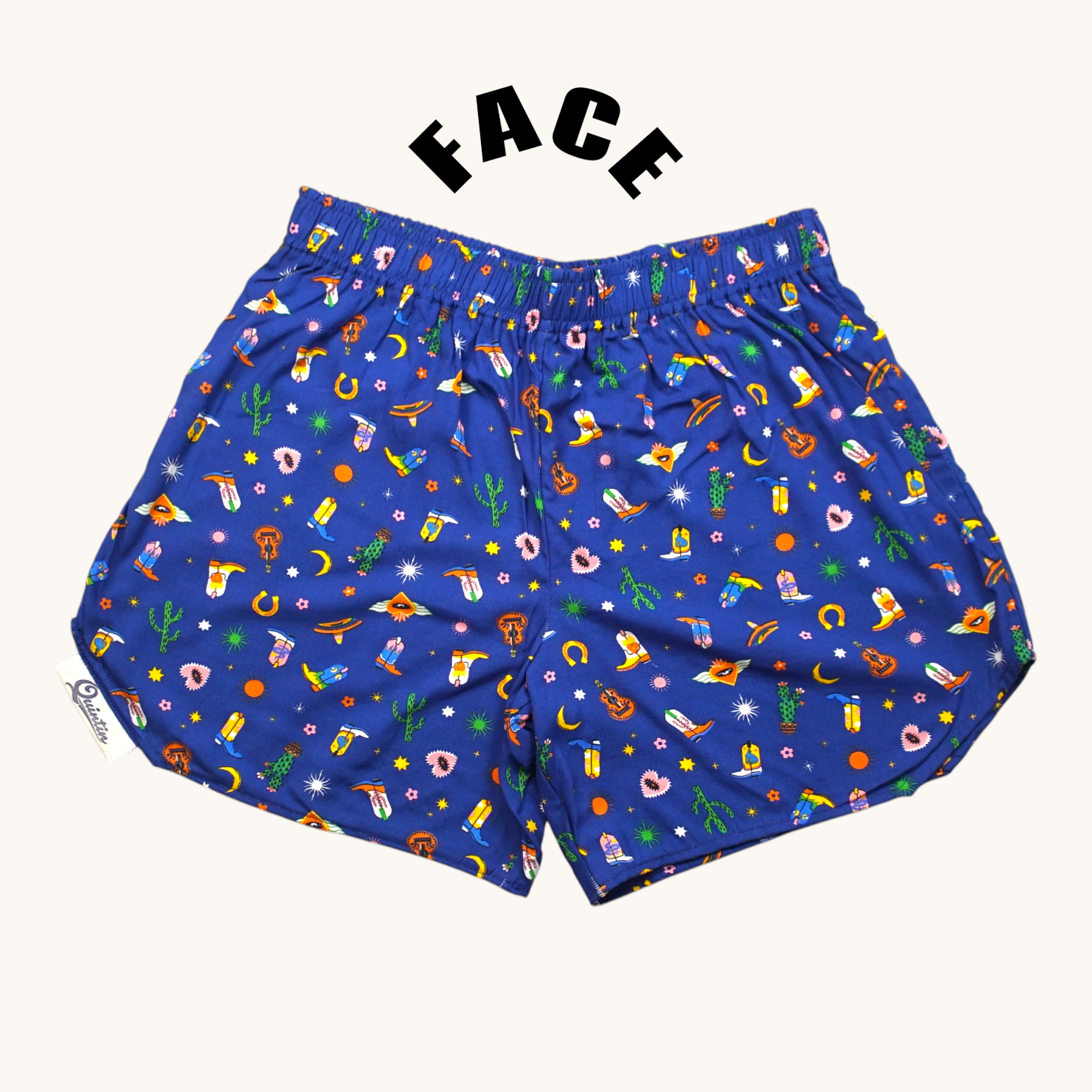 Short parachute Western Heart – Coton/Vicose upcyclé – Taille unique S à L – Unisexe – Collection Pop Culture – Quintín