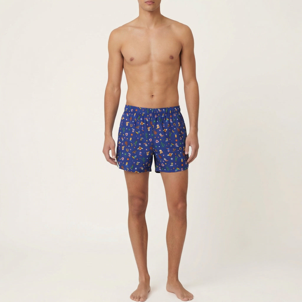 Short parachute Western Heart – Coton/Vicose upcyclé – Taille unique S à L – Unisexe – Collection Pop Culture – Quintín