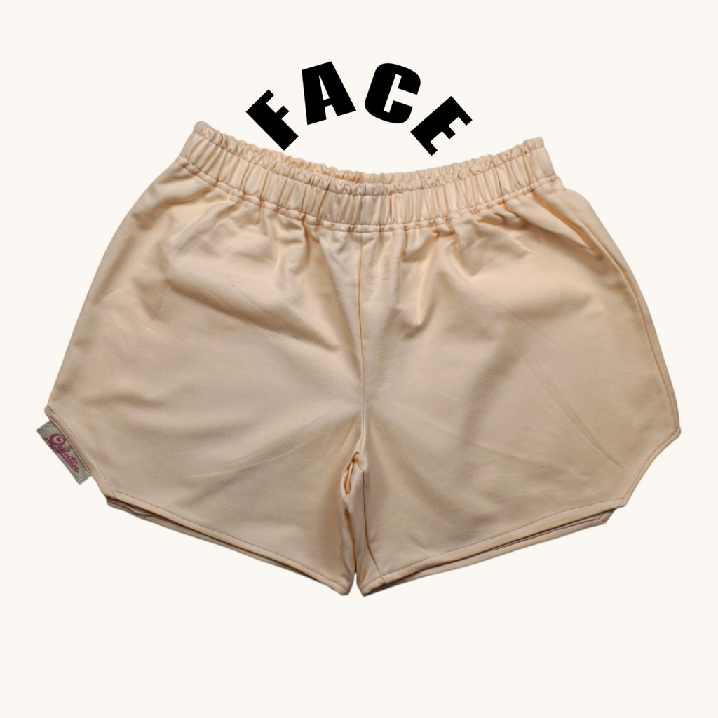 Short parachute Rose Perlé – Coton upcyclé – Taille unique S à L – Unisexe – Collection Rose Bonbon / Couleurs Unies – Quintín