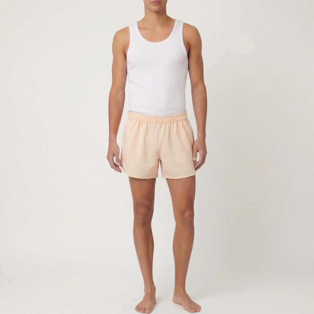 Short parachute Rose Perlé – Coton upcyclé – Taille unique S à L – Unisexe – Collection Rose Bonbon / Couleurs Unies – Quintín