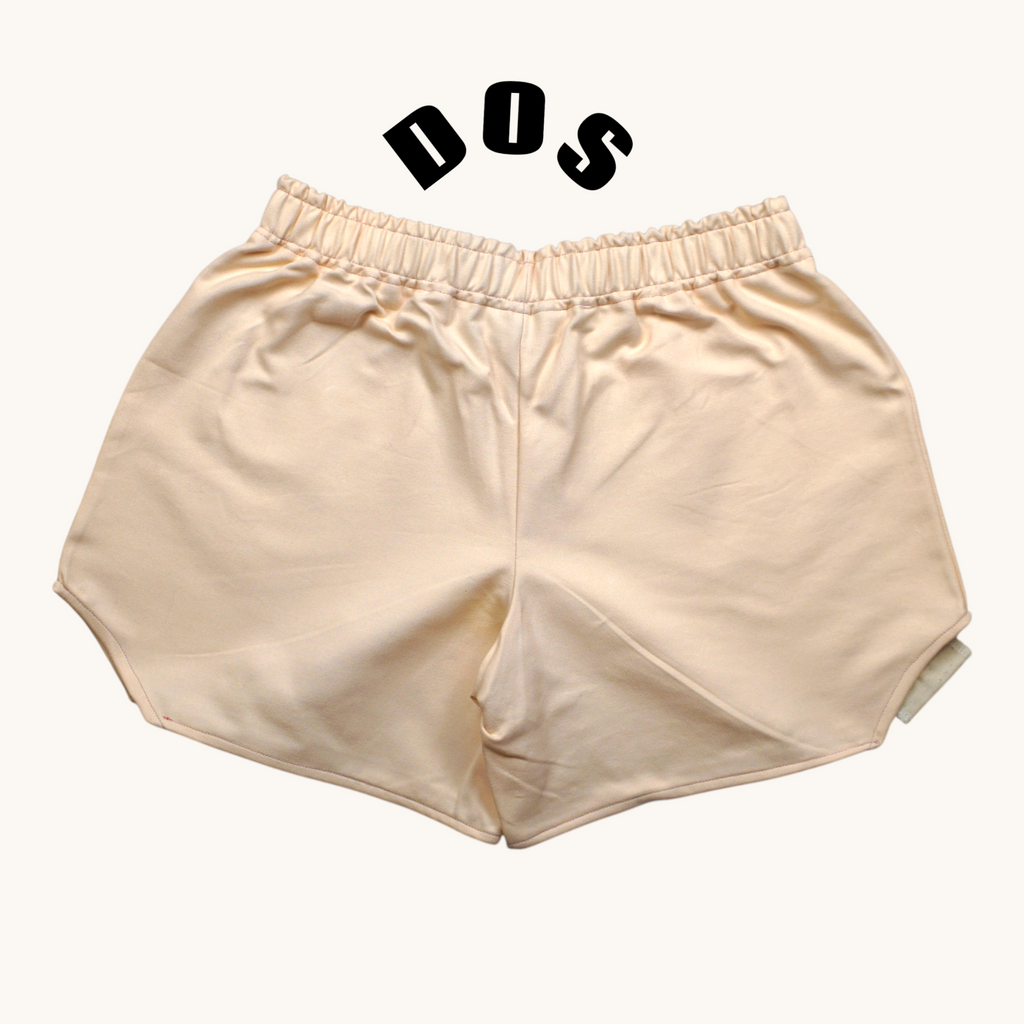 Short parachute Rose Perlé – Coton upcyclé – Taille unique S à L – Unisexe – Collection Rose Bonbon / Couleurs Unies – Quintín