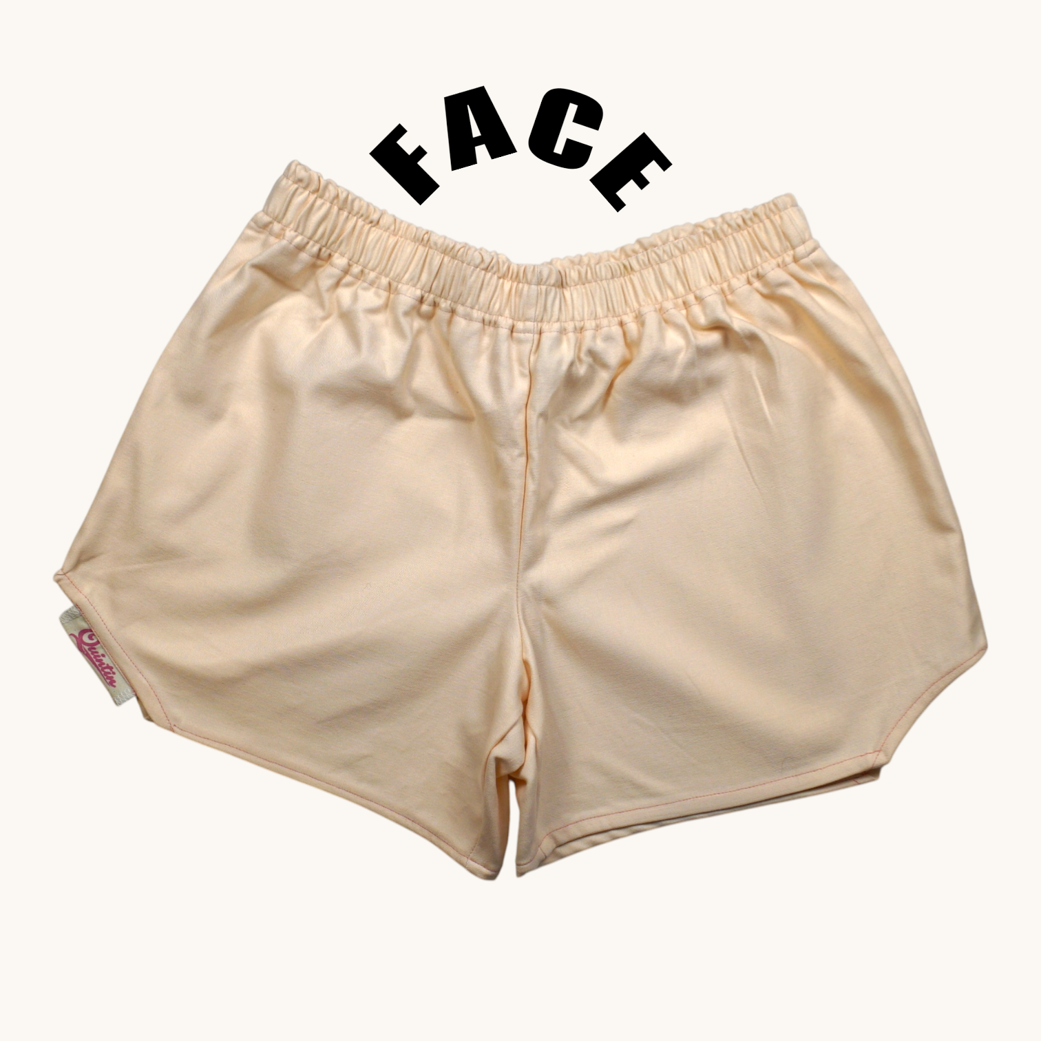 Short parachute Rose Perlé n°2 – Coton upcyclé – Taille unique S à L – Unisexe – Collection Rose Bonbon / Couleurs Unies – Quintín