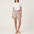 Short parachute Rose Carré Vert – Coton upcyclé – Taille unique S à L – Unisexe – Collection Rose Bonbon – Quintín