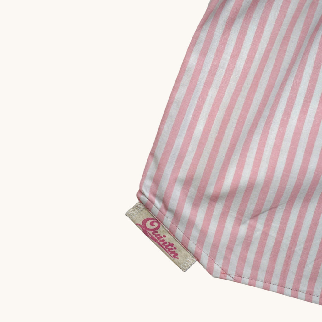 Shorts Parachute Rayados Rosa – Algodón Reciclado – Talla Única S a L – Unisex – Colección Rosa Caramelo – Quintín