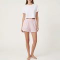 Shorts Parachute Rayados Rosa – Algodón Reciclado – Talla Única S a L – Unisex – Colección Rosa Caramelo – Quintín