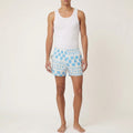 Short parachute Bubble Blue Retro – Coton upcyclé – Taille unique S à L – Unisexe – Collection Années 70 – Quintín
