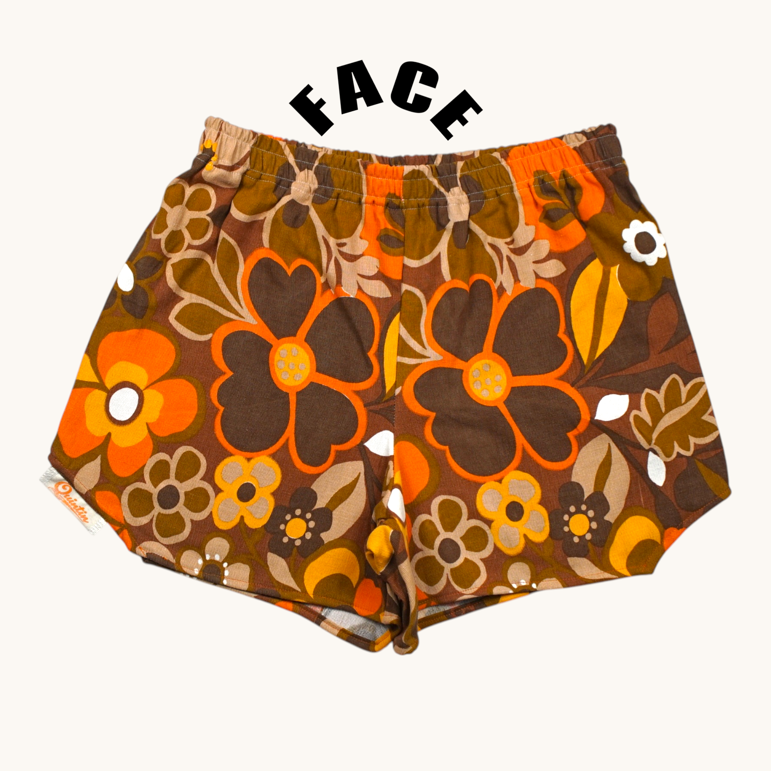 Short parachute Caravan Flowers – Coton upcyclé – Taille unique S à L – Unisexe – Collection Années 70 – Quintín