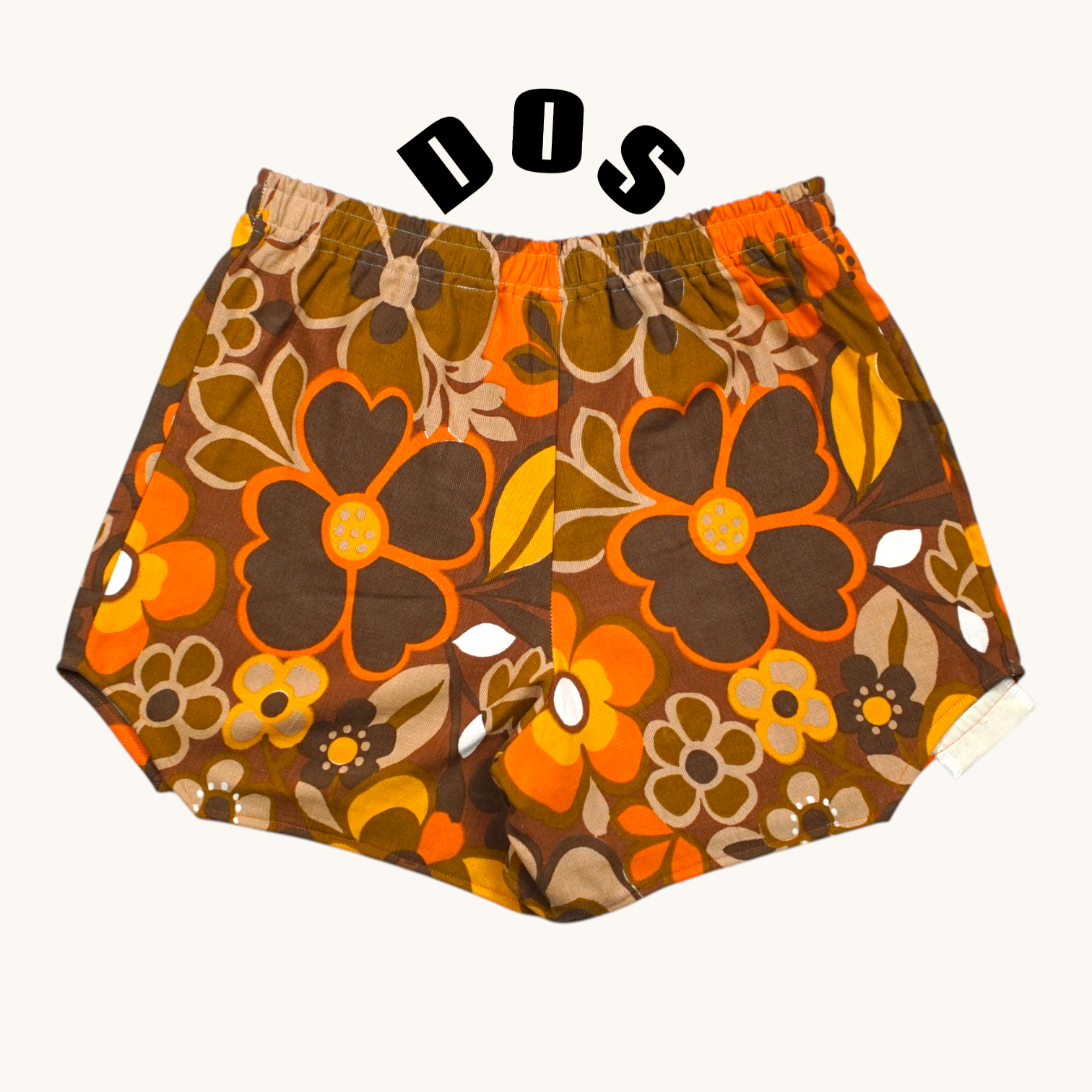 Short parachute Caravan Flowers – Coton upcyclé – Taille unique S à L – Unisexe – Collection Années 70 – Quintín