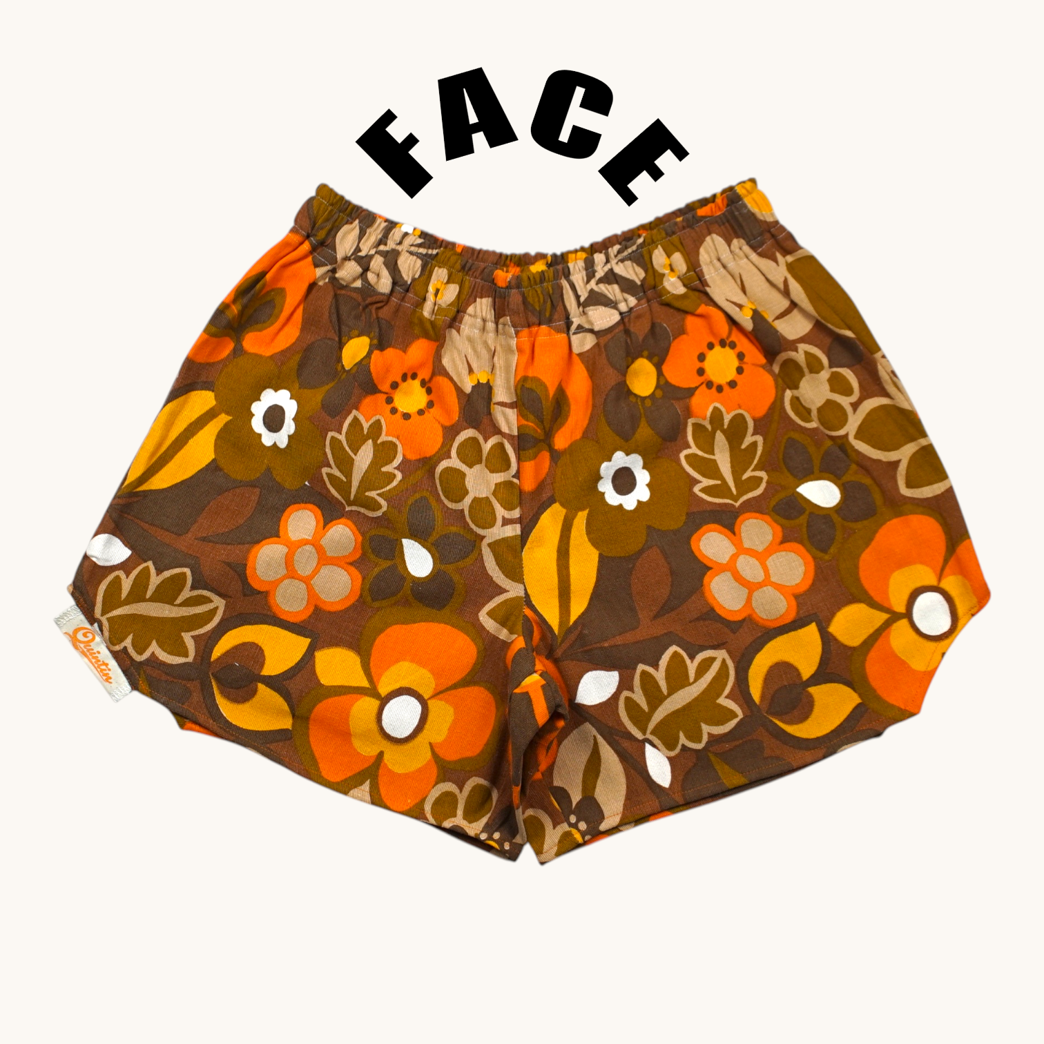 Short parachute Caravan Flowers – Coton upcyclé – Taille unique S à L – Unisexe – Collection Années 70 – Quintín