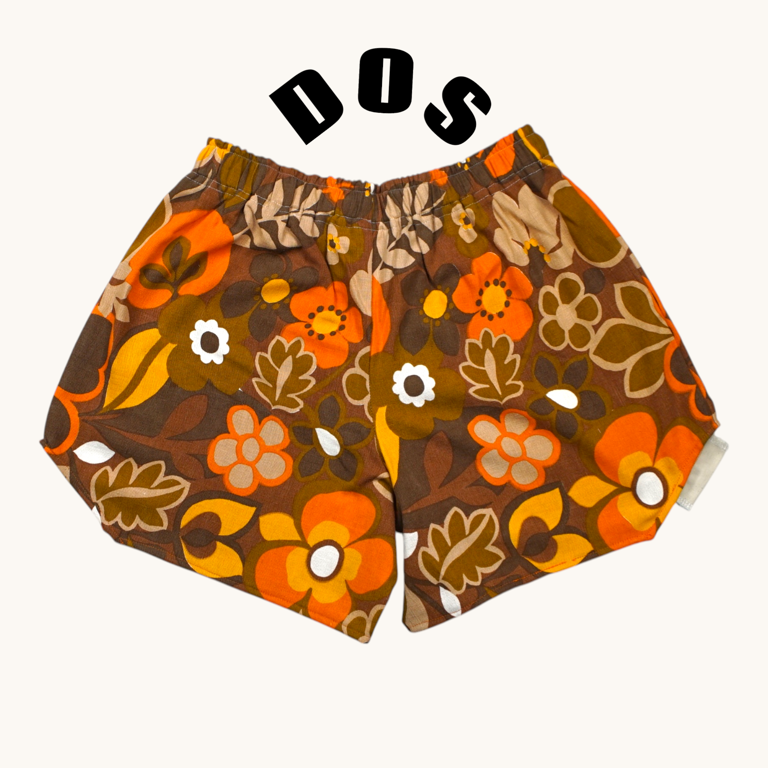 Short parachute Caravan Flowers – Coton upcyclé – Taille unique S à L – Unisexe – Collection Années 70 – Quintín