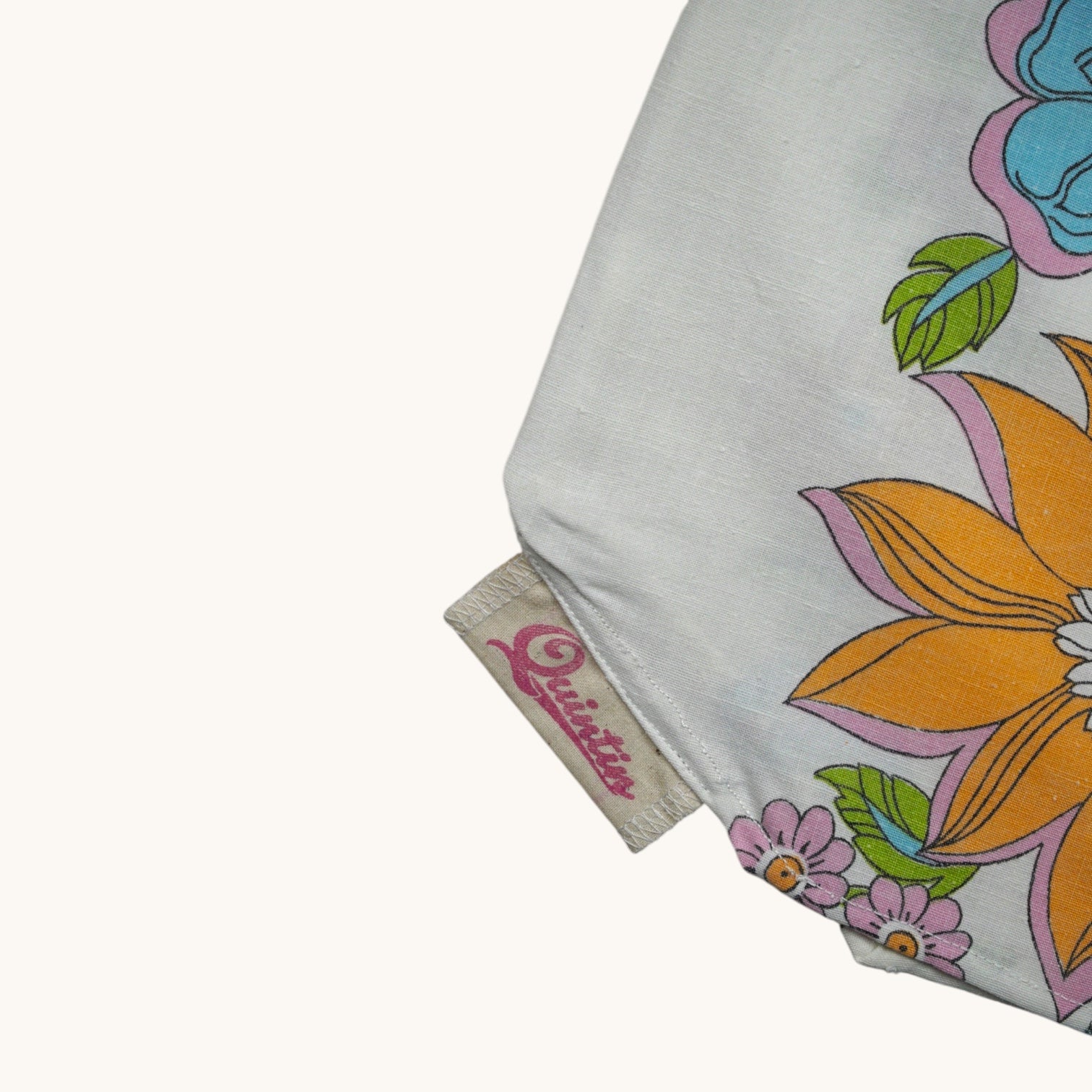 Short parachute Flowers Retro – Coton upcyclé – Taille unique S à L – Unisexe – Collection Années 70 – Quintín