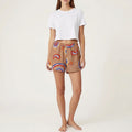 Short parachute Mandala Retro – Coton upcyclé – Taille unique S à L – Unisexe – Collection Années 70 – Quintín