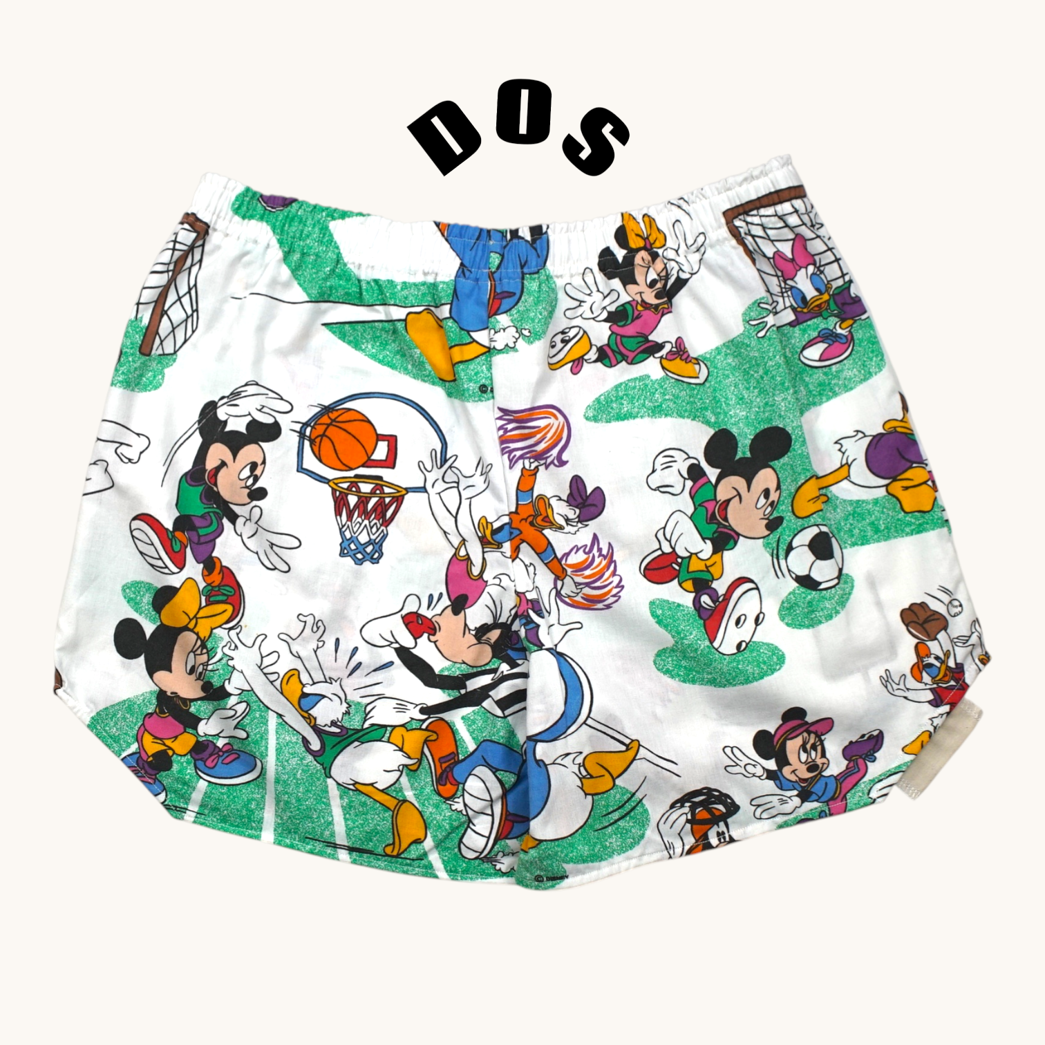 Short parachute Mickey Basket  – Coton upcyclé – Taille unique S à L – Unisexe – Collection Pop Culture – Quintín