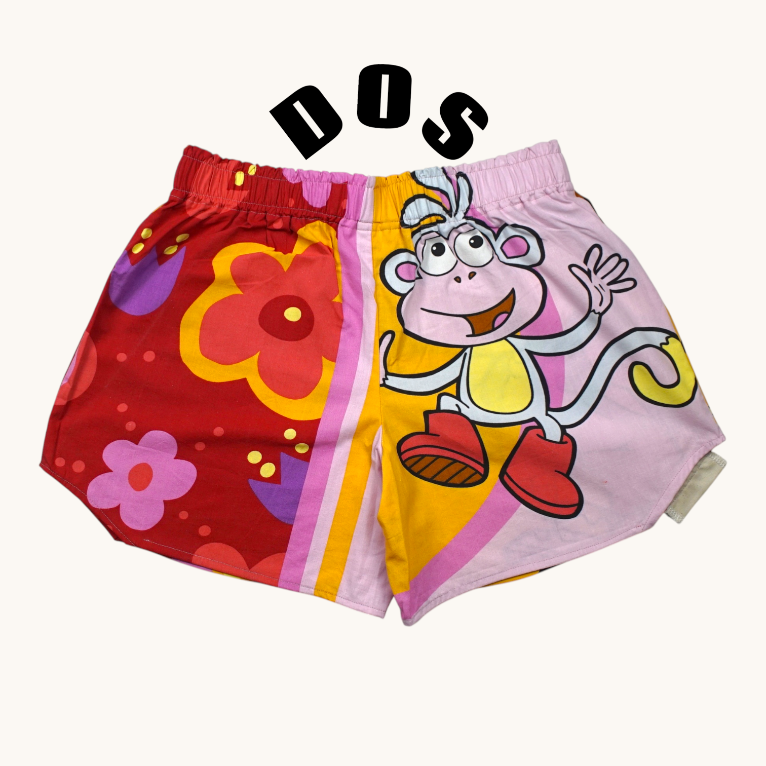 Short parachute Dora – Coton upcyclé – Taille unique S à L – Unisexe – Collection Pop Culture – Quintín