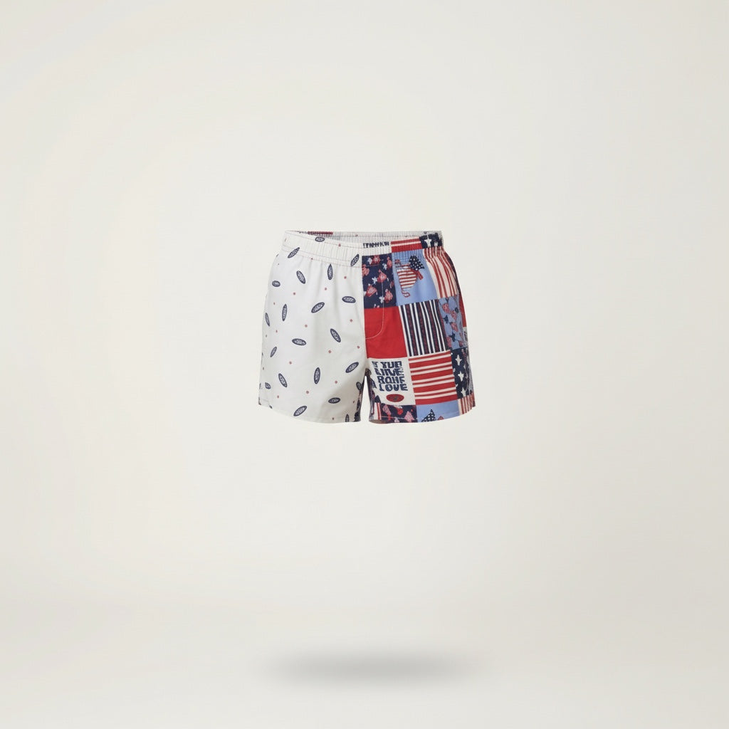 Short parachute Chipie USA – Coton upcyclé – Taille unique S à L – Unisexe – Collection Pop Culture – Quintín
