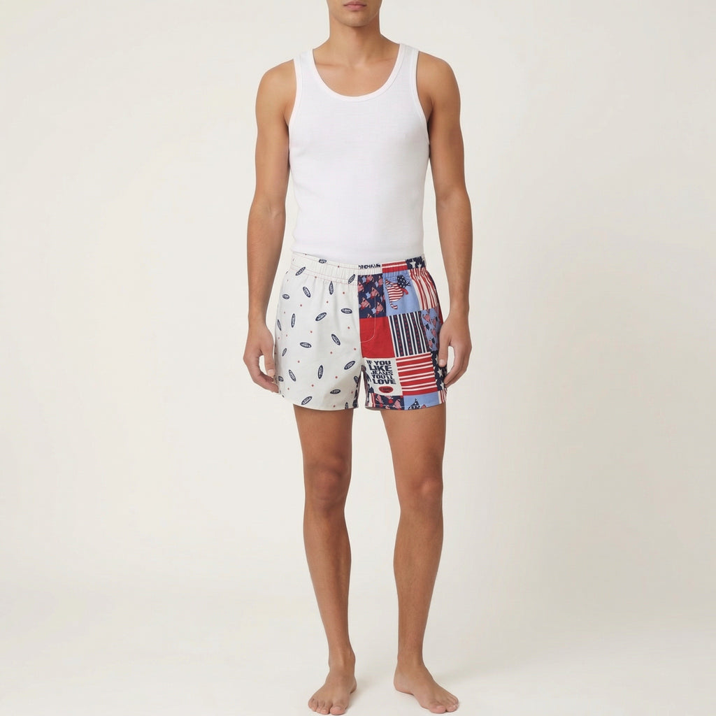 Short parachute Chipie USA – Coton upcyclé – Taille unique S à L – Unisexe – Collection Pop Culture – Quintín