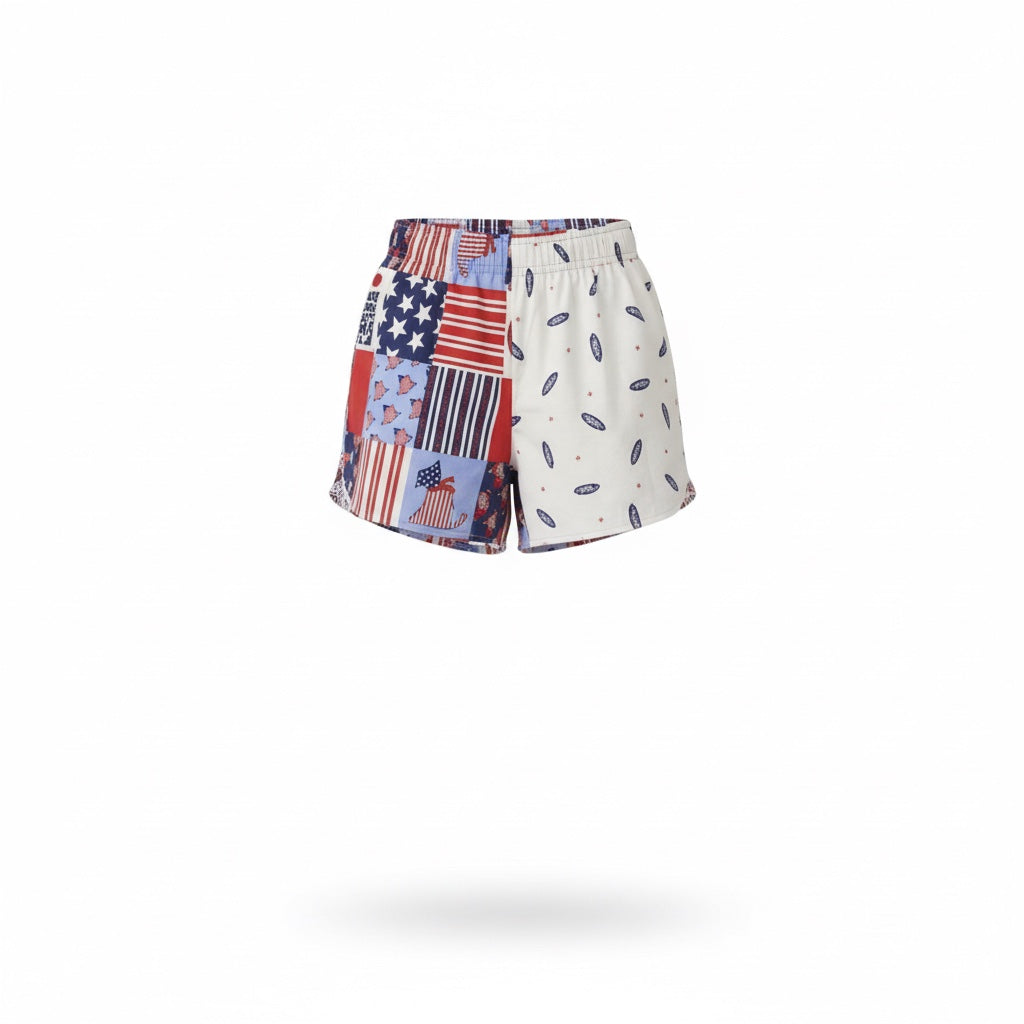 Short parachute Chipie USA – Coton upcyclé – Taille unique S à L – Unisexe – Collection Pop Culture – Quintín