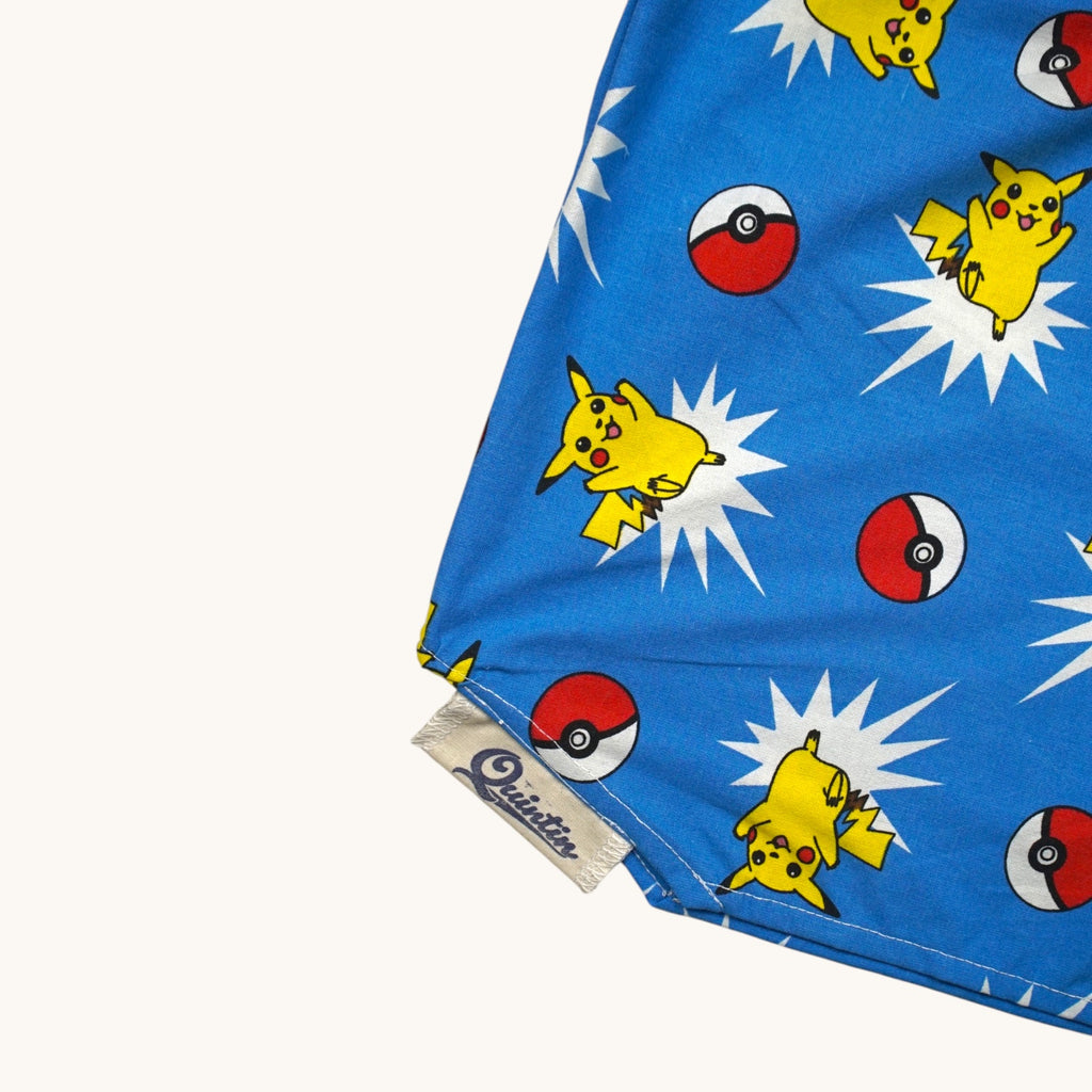 Short parachute Pokémon – Coton upcyclé – Taille unique S à L – Unisexe – Collection Pop Culture – Quintín