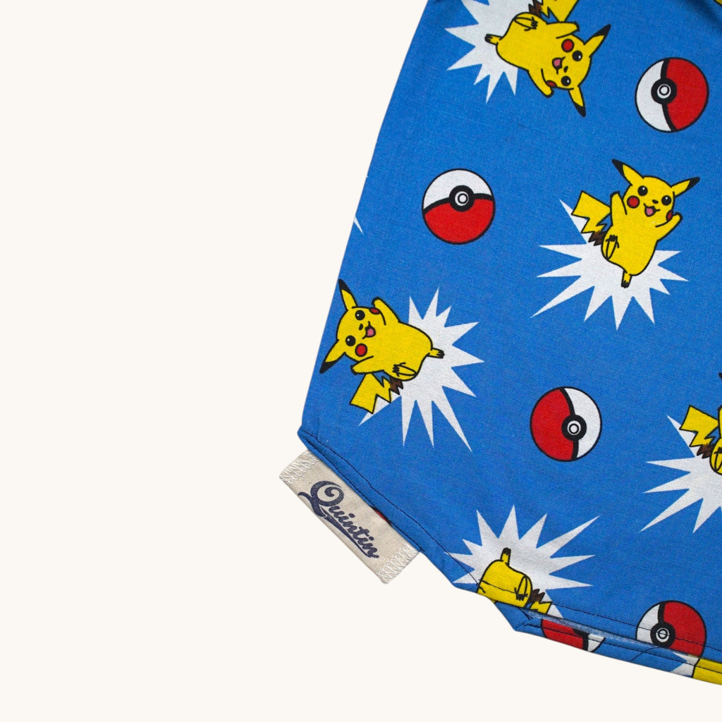 Pantalón corto paracaídas Pokémon 2 – Algodón reciclado – Talla única (S a L) – Unisex – Colección Cultura Pop – Quintín
