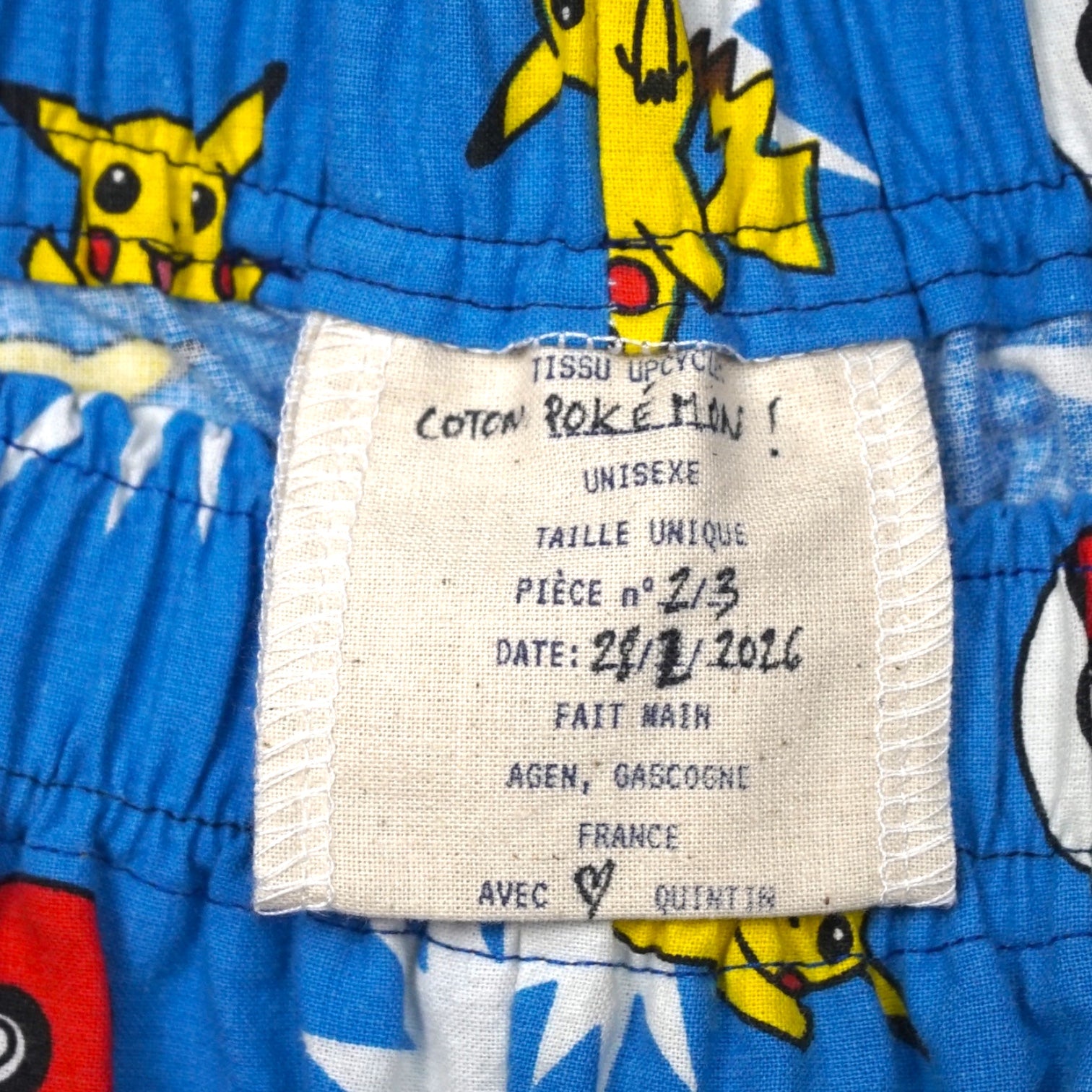 Pantalón corto paracaídas Pokémon 2 – Algodón reciclado – Talla única (S a L) – Unisex – Colección Cultura Pop – Quintín