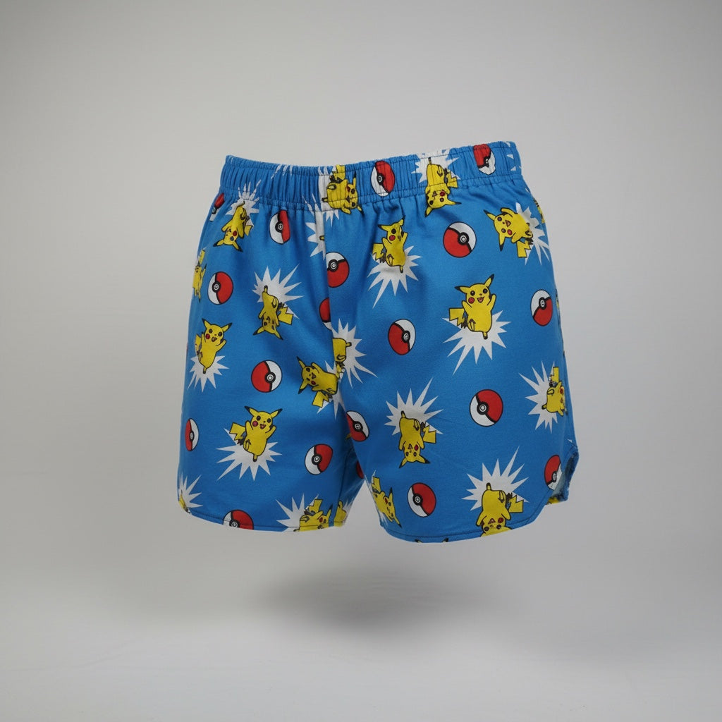 Pantalón corto paracaídas Pokémon 2 – Algodón reciclado – Talla única (S a L) – Unisex – Colección Cultura Pop – Quintín