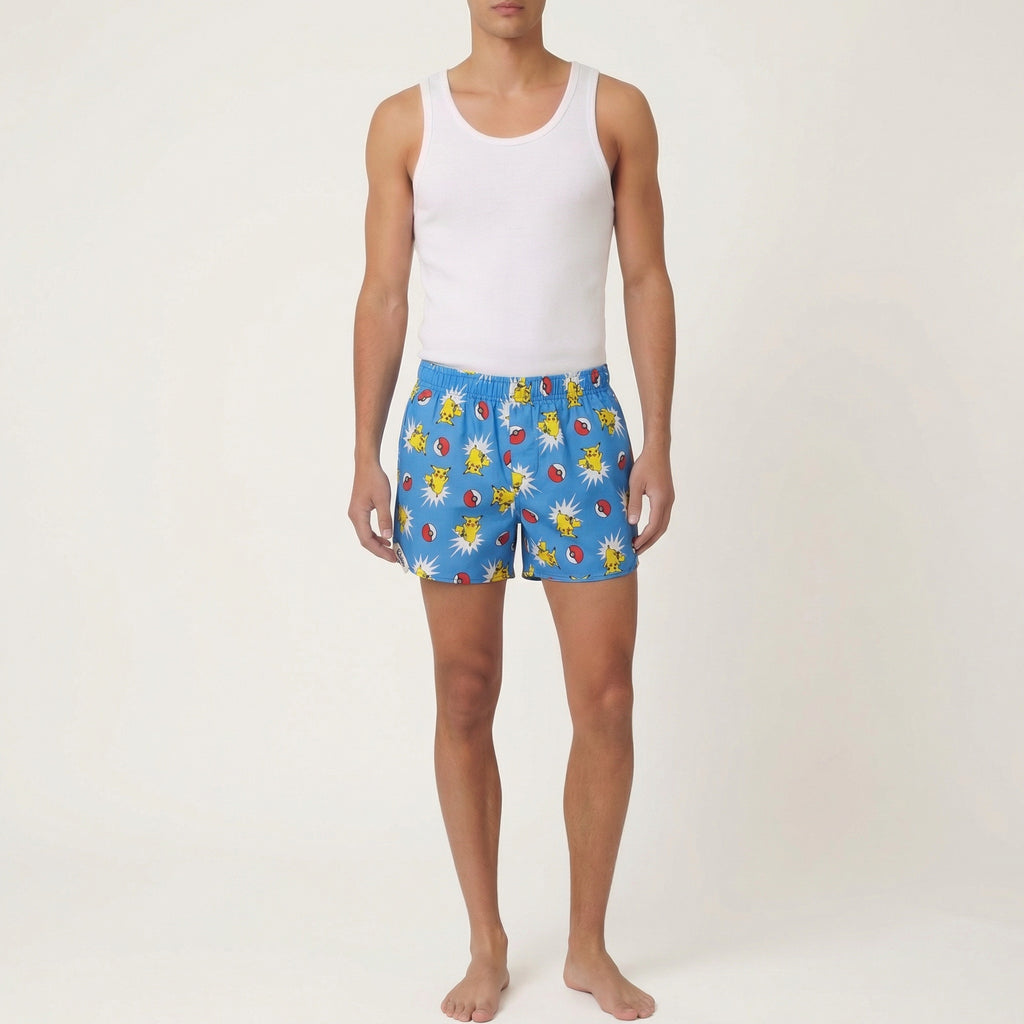 Pantalón corto paracaídas Pokémon 2 – Algodón reciclado – Talla única (S a L) – Unisex – Colección Cultura Pop – Quintín