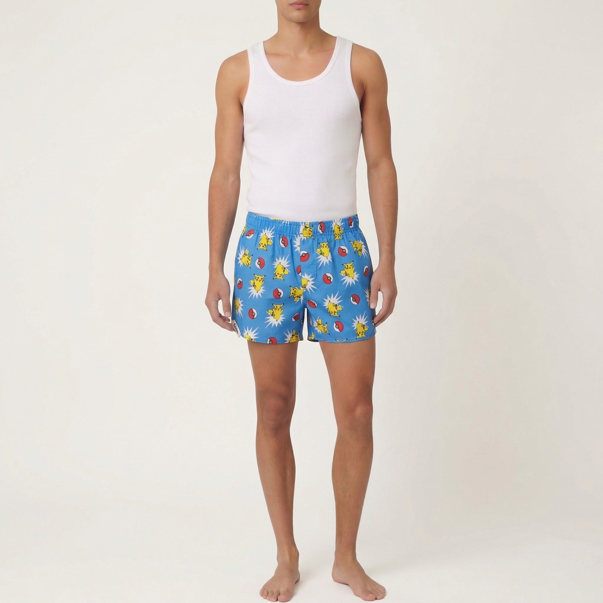Short parachute Pokémon n°2 – Coton upcyclé – Taille unique S à L – Unisexe – Collection Pop Culture – Quintín