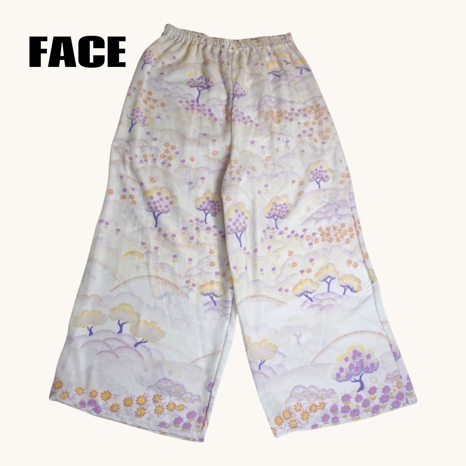 Pantalon évasé Paysage 70's – Coton upcyclé – Taille unique S à L – Unisexe – Collection Années 70 – Quintín