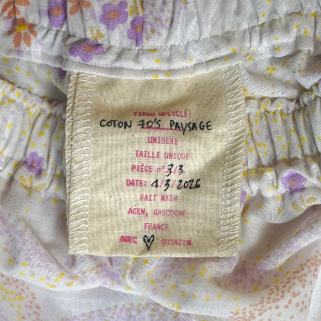 Pantalon évasé Paysage 70's – Coton upcyclé – Taille unique S à L – Unisexe – Collection Années 70 – Quintín