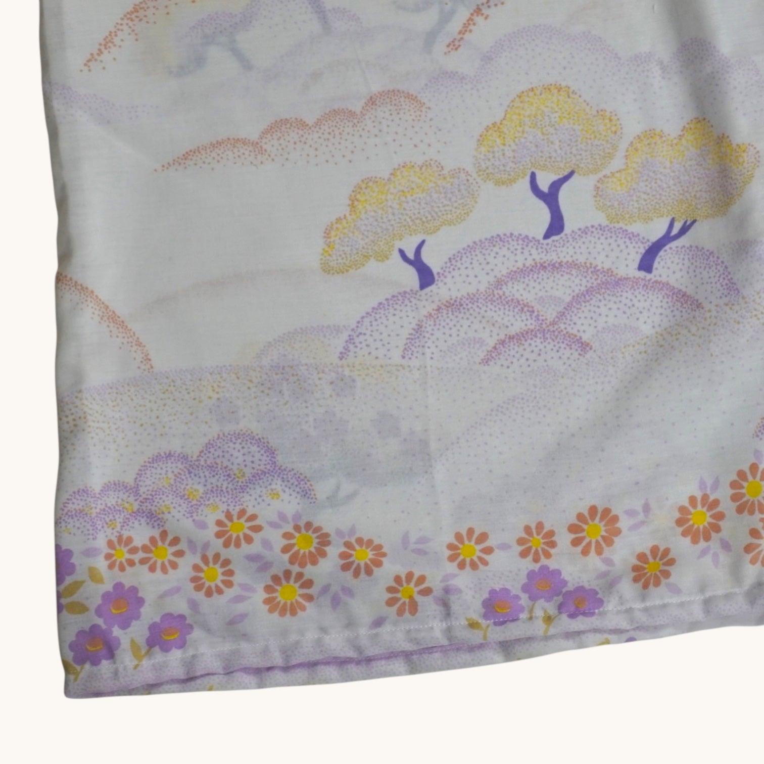 Pantalon évasé Paysage 70's – Coton upcyclé – Taille unique S à L – Unisexe – Collection Années 70 – Quintín