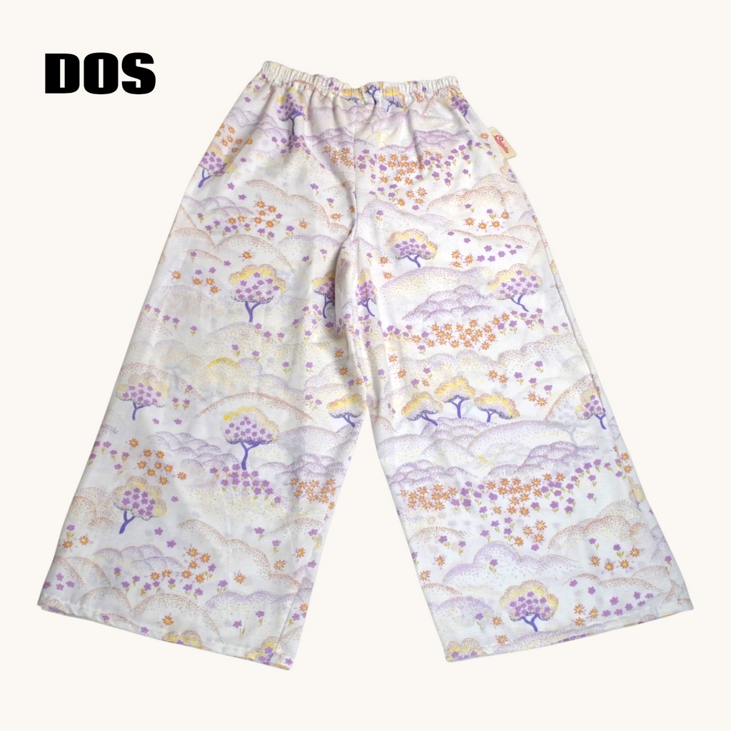 Pantalon évasé Paysage 70's n°2 – Coton upcyclé – Taille unique S à L – Unisexe – Collection Années 70 – Quintín