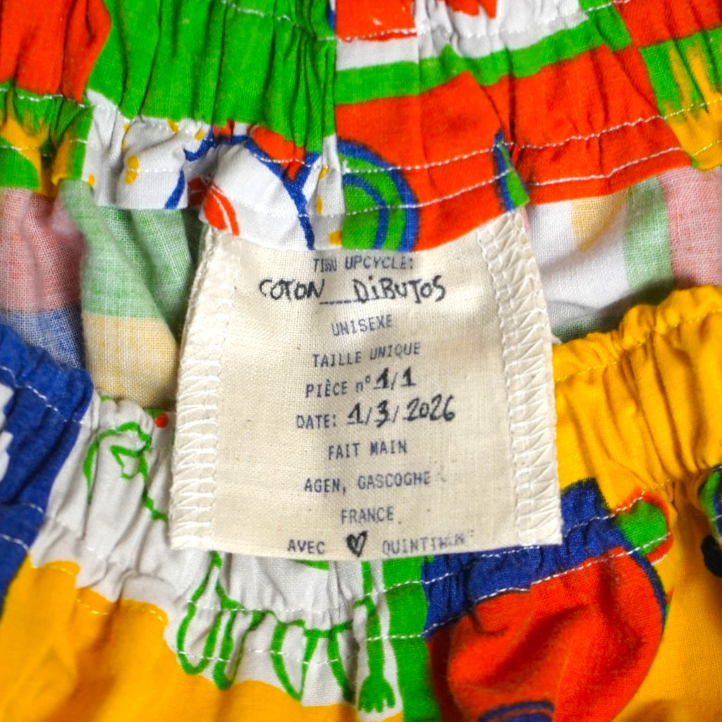 Pantalon oversize Dibujos – Coton upcyclé – Taille unique S à L – Unisexe – Collection Pop Culture – Quintín