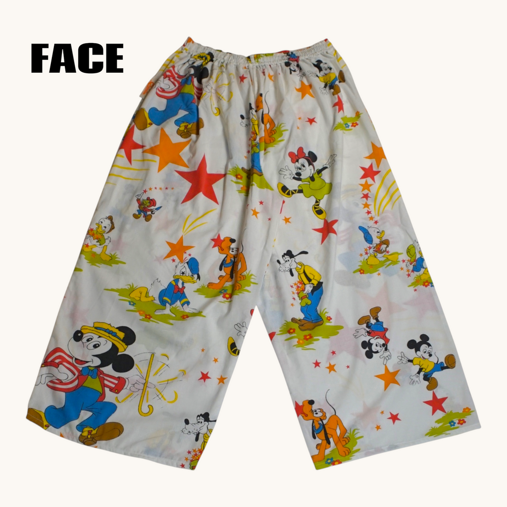 Pantalon oversize Disney 70's – Coton upcyclé – Taille unique S à L – Unisexe – Collection Pop Culture – Quintín