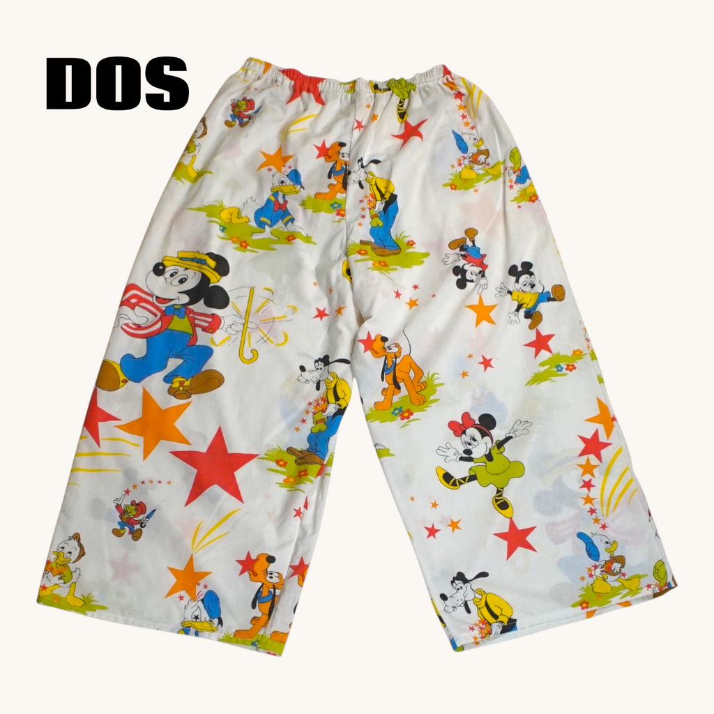 Pantalon oversize Disney 70's – Coton upcyclé – Taille unique S à L – Unisexe – Collection Pop Culture – Quintín