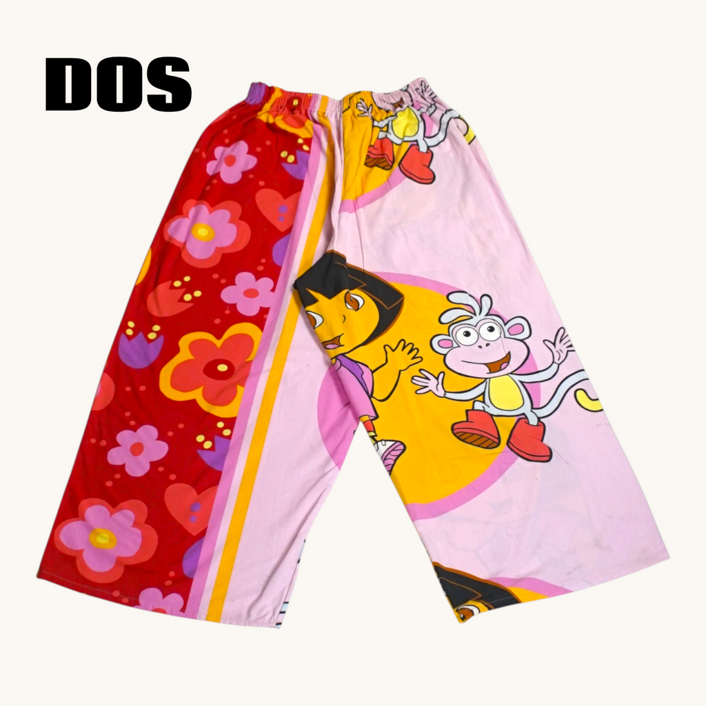 Pantalon oversize Dora – Coton upcyclé – Taille unique S à L – Unisexe – Collection Pop Culture – Quintín