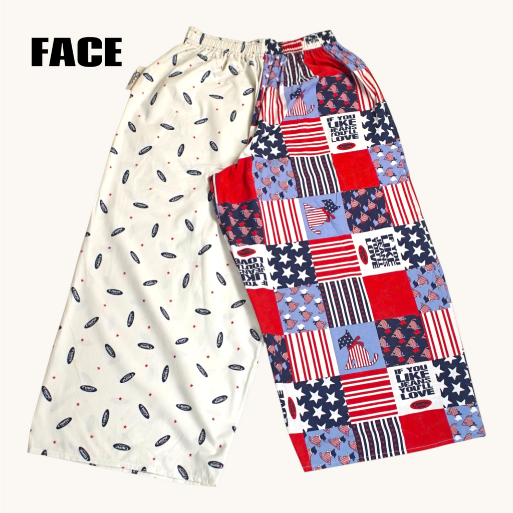 Pantalon oversize Chipie USA – Coton upcyclé – Taille unique S à L – Unisexe – Collection Pop Culture – Quintín