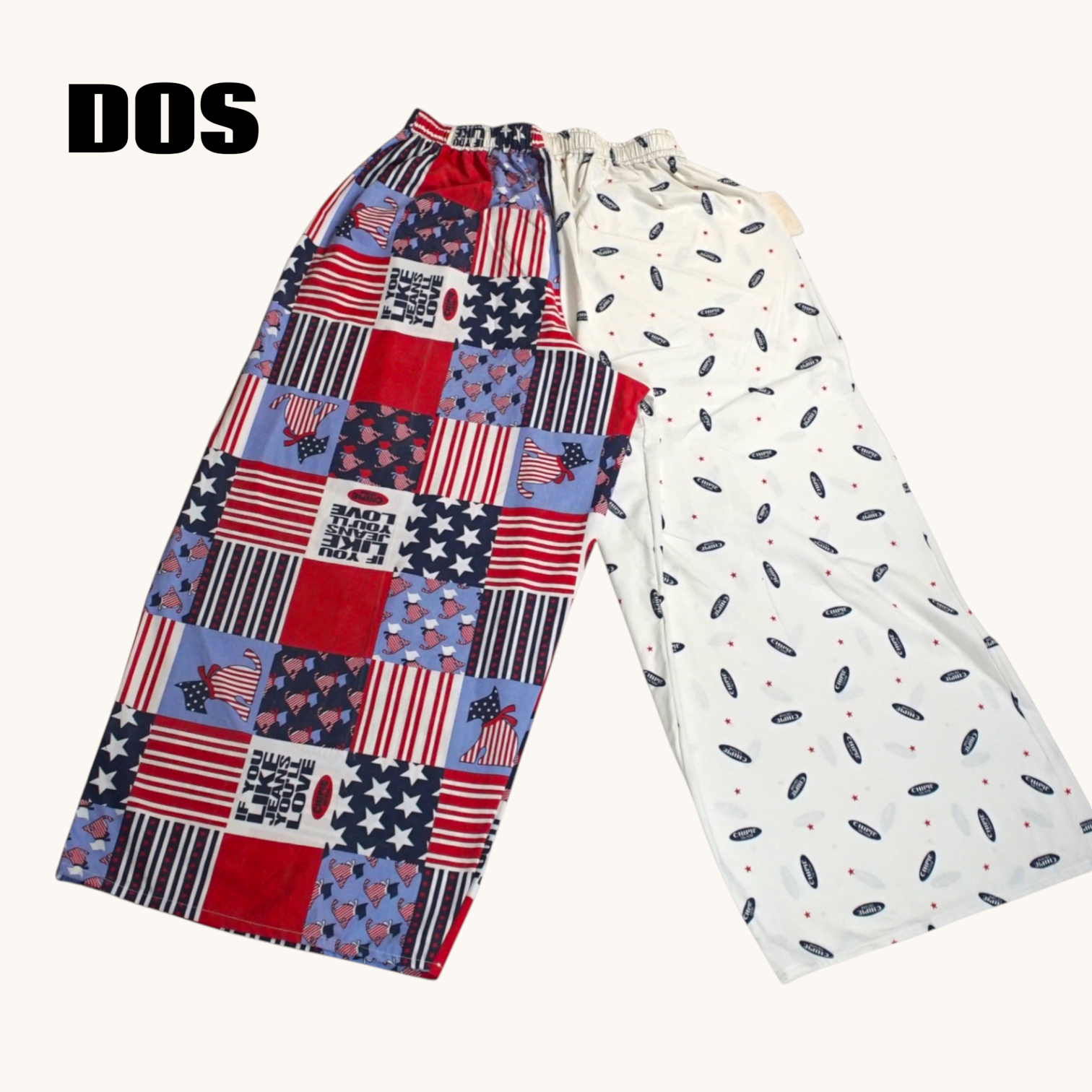 Pantalon oversize Chipie USA – Coton upcyclé – Taille unique S à L – Unisexe – Collection Pop Culture – Quintín