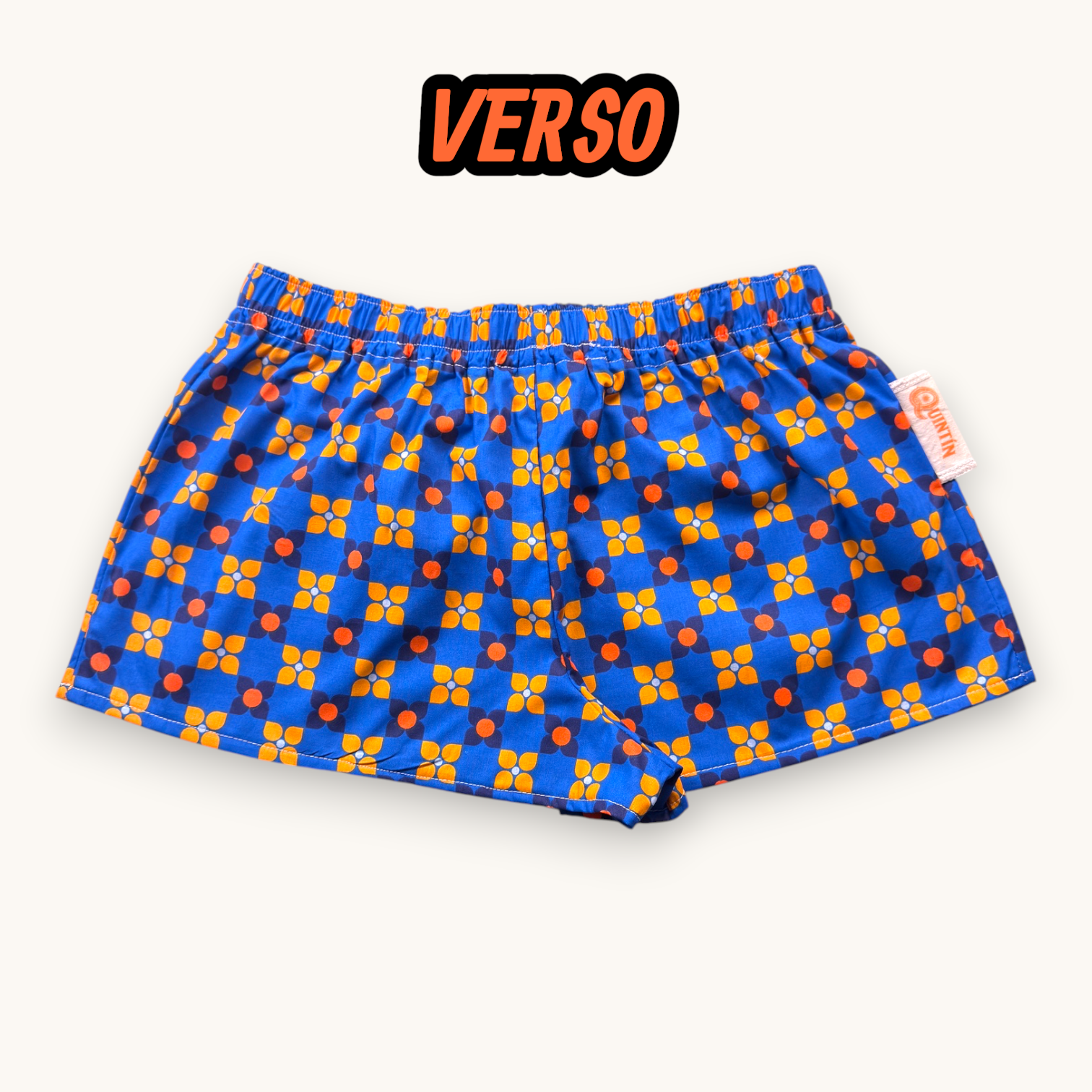Mini-short Mosaic Flowers – Collection Années 70 / Fleurs / Géométrique – Quintín