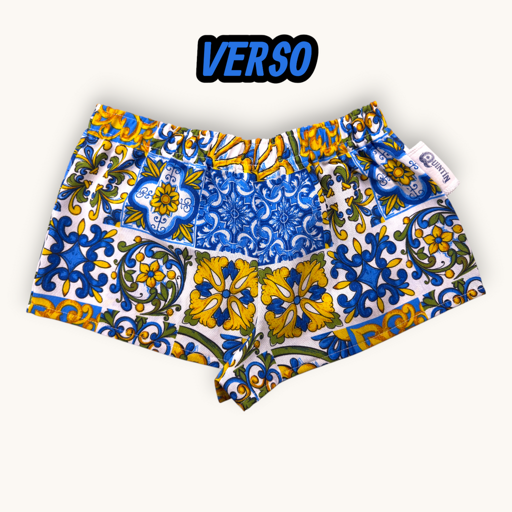 Mini-short Azulejos – Collection Azzurro & Géométrique – Quintín